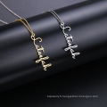 Shangjie OEM Collier de pendentif en acier inoxydable vertical personnalisé Collier pour femmes;